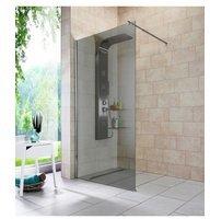 NECKERMANN Walk-In Dusche »Duschabtrennung«, Breite 100 cm, Grauglas silberfarben ohne Antikalk-Versiegelung
