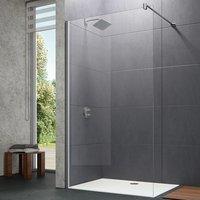 Hüppe Design Pure Walk-In Dusch-Seitenwand 4-Eck 1585-1600mm, 8mm, silber matt (8P1114087322)