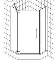 Kermi Pasa XP Fünfeck-Duschkabine Pendeltür links 80 x 90 cm Clean PXL00F2120VPK