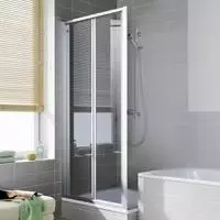 Kermi Ibiza 2000 Faltt&uuml;r 2-fl&uuml;gelig I2FTD 200 x 86-90 cm Glas klar Profile silber (I2FTD090201AK)