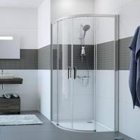 Hüppe Classics 2 Gleittür EasyEntry 1/4 Kreis silber hochglanz (C25507069322)