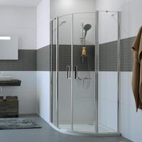Hüppe Classics 2 Schwingtür mit festem Segment 2-flügelig 1/2 Echtglas 90 x 200 cm Radius 55 cm B: 90 H: 200 cm C24011069322