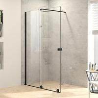 H&uuml;ppe Xtensa pure Walk In Gleitt&uuml;r 1-teilig Anschlag links 140x200cm klar Anti-Plaque / black edition (XT0105123322)