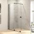 140 cm, Hüppe Anti-Plaque, schwarz: Hüppe Xtensa pure Walk In Gleittür 1-teilig