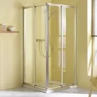 Breuer Fara 4 Eckeinstieg mit Schiebet&uuml;ren 70-80x70-80cm alu silber matt