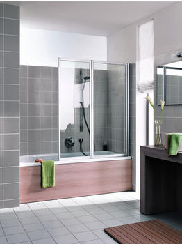 Kermi Vario 2000 Badewannenfaltwand 2-flg. BxH: 116 x 140 cm wei&szlig;/ ESG-Glas klar