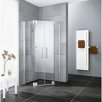 Kermi Pasa XP F&uuml;nfeck-Duschkabine Doppelt&uuml;r 90 x 80 cm PXF00F24181AK