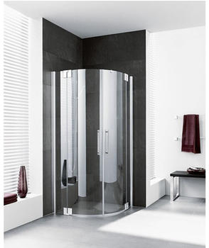 Kermi Pasa XP Viertelkreis-Pendelt&uuml;r PXP50090181AK 90x90x185cm, Radius 50cm, silber mattglanz, ESG klar