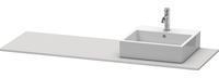 Duravit XSquare Konsole XS060HR3939 160x55cm, mit 1 Ausschnitt, rechts, Nordic weiß seidenmatt