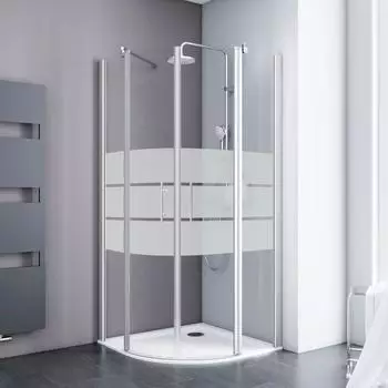 Schulte ExpressPlus 72H Alexa Style 2.0 Runddusche Dekor Depoli Light Alu-Natur 90 x 90 cm / 192 cm Radius 550 (EP325506 01 310 17)