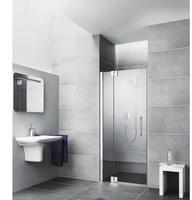 Kermi Pasa XP Pendeltür mit Festfeld links 140x200cm Klarglas KermiClean silber mattglanz (PX1TL140201PK)