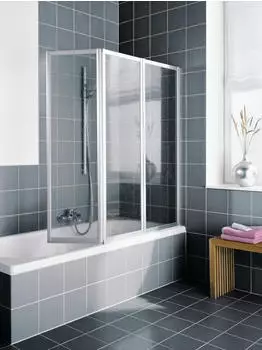 Kermi Vario 2000 Faltwand 3-flg. BxH: 156,7 x 140 cm Kerolan Perl silber matt
