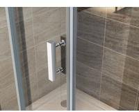 Aloni Eckdusche mit Schwingt&uuml;r 6mm, Klarglas 900x900x1900mm -