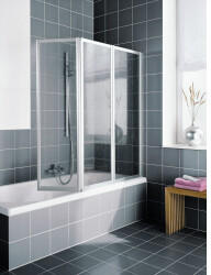 Kermi Vario 2000 140x140cm Faltwand 3-fl&uuml;gelig Kerolan Perl Wei&szlig; (V2 FW3 05014 22K)