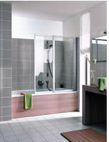 Kermi Vario 2000 Faltwand 2-fl&uuml;gelig auf Badewanne 115 x 140 cm, Duschkabinen,