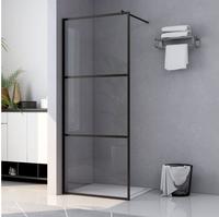 vidaXL Duschwand f&uuml;r Begehbare Dusche ESG-Klarglas Schwarz 115x195 cm