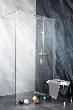Sanotechnik Walk-in-Dusche Freedom II Einscheibensicherheitsglas silberfarben