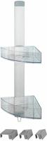 WENKO Eck-Duschcaddy Premium mit 2 Ablagen und Edelstahl-Haken 22795100
