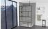 Marwell Walk-in-Dusche Bricks, Einscheibensicherheitsglas, (2 tlg), 120 x 195 cm, inkl. Haltestange für Deckenmontage schwarz