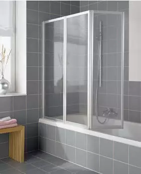 Kermi Vario 2000 Faltwand 3-flg. BxH 141,7 x 140 cm Kerolan Perl silber matt