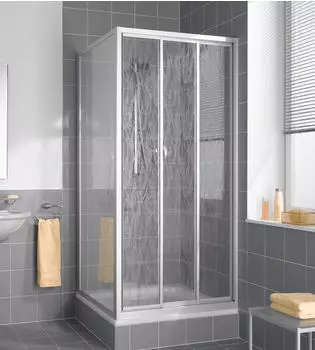 Kermi Nova 2000 Gleitt&uuml;r 3-tlg. BxH: 90 x 175 cm silber matt/Kerolan Fontana