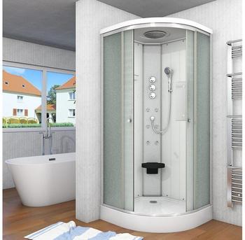 SeniorBad GmbH Duschkabine Fertigdusche Dusche Komplettkabine D10-00M1-EC 80x80cm MIT 2K Scheiben Versiegelung