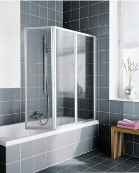 Kermi Vario 2000 Faltwand 3-flg. BxH: 102,7 x 140 cm Kerolan Perl silber matt