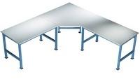 Manuflex AU0049.5007 Fünfeck-Verkettungselement UNIVERSAL mit PVC Dekor-Platte, für Tischtiefe = 8