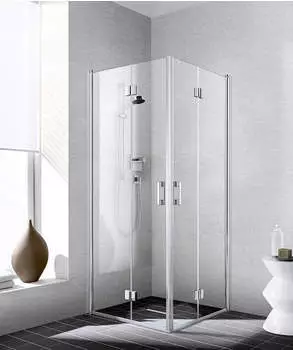 Kermi Liga 78x200cm Eckeinstieg Halbteil 2-teilig Klarglas hell Silber mattglanz (LI2CR078201AK)