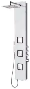 LTK Edles Glas Duschpaneel mit Thermostat in Weiss