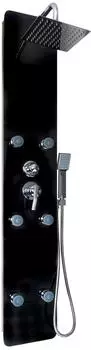 Home Deluxe Dive Duschpaneel mit Regendusche 150 x 25 cm Stahl schwarz