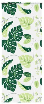 vidaXL Duschrollo mit Kassette 110x240 cm Stoffbreite 106 cm, Grüne Blätter