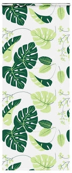 vidaXL Duschrollo mit Kassette 100x240 cm Stoffbreite 96 cm, Gr&uuml;ne Bl&auml;tter
