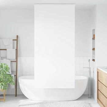 vidaXL Duschrollo mit Kassette 100x240 cm Stoffbreite 96 cm, Wei&szlig;