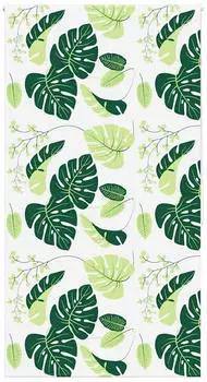 vidaXL Duschrollo 130x240 cm Stoffbreite 126 cm, Gr&uuml;ne Bl&auml;tter