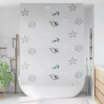 vidaXL Duschrollo 150x240 cm Stoffbreite 146 cm, Seesterne