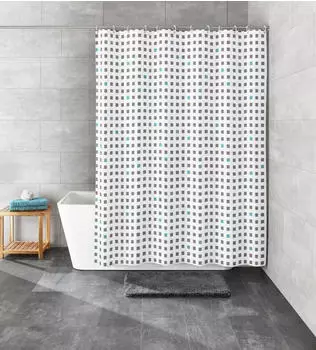 Kleine Wolke Duschvorhang Textil CASKET Grau 180 x 200 cm