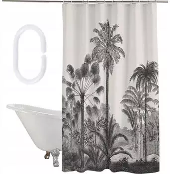 Douceur d'Int&eacute;rieur Cocoty Duschvorhang mit Haken, Polyester, Mehrfarbig, 180x200cm (1801138)