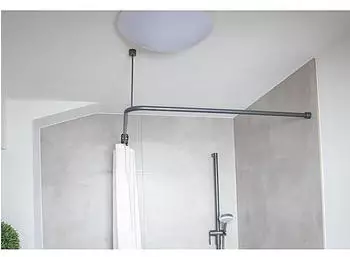 Normbau Cavere Duschvorhangstange 900x900mm Anthrazit-Metallic ohne Deckenabh&auml;ngung (7382090095)