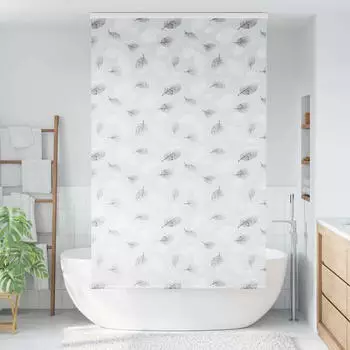vidaXL Duschrollo mit Kassette 130x240 cm Stoffbreite 126 cm, Bl&auml;tter