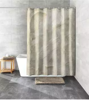 Kleine Wolke Duschvorhang Textil ART Natur 180 x 200 cm