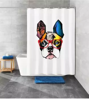 Kleine Wolke Duschvorhang Textil HENRY Multicolor 180 x 200 cm