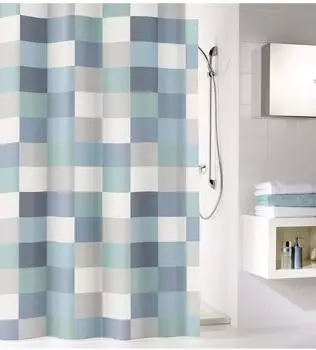 Kleine Wolke Duschvorhang Textil CHECK Mare 180 x 200 cm