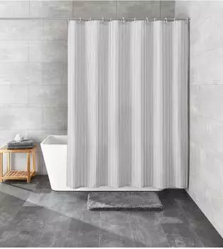 Kleine Wolke Duschvorhang Textil SANNA Grau 120 x 200 cm