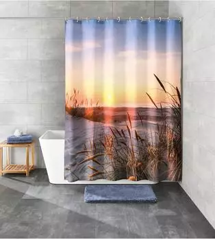 Kleine Wolke Duschvorhang Textil JUIST Multicolor 180 x 200 cm