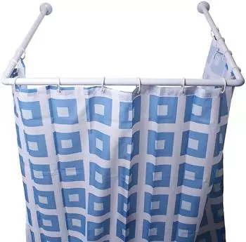 MSV Eck-Duschvorhangstange Aluminium 80x80x80cm Weiß (355233)
