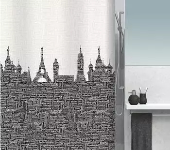 Spirella Urban Duschvorhang Textil 120x200cm schwarz (10.15556)