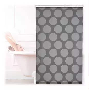 Relaxdays Duschrollo schwarz-grau, 100x240cm (10032539)