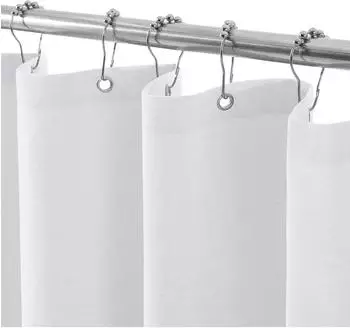 LuxusKollektion Duschvorhang Leinen, wasserdicht, wei&szlig;, 92x182cm