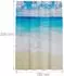 Relaxdays Duschvorhang mit Motiv, Polyester, 180x200cm, beige/weiß/hellblau